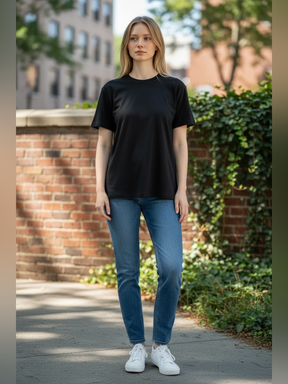 LUCY Classic Black Crewneck Casual Top Size XL